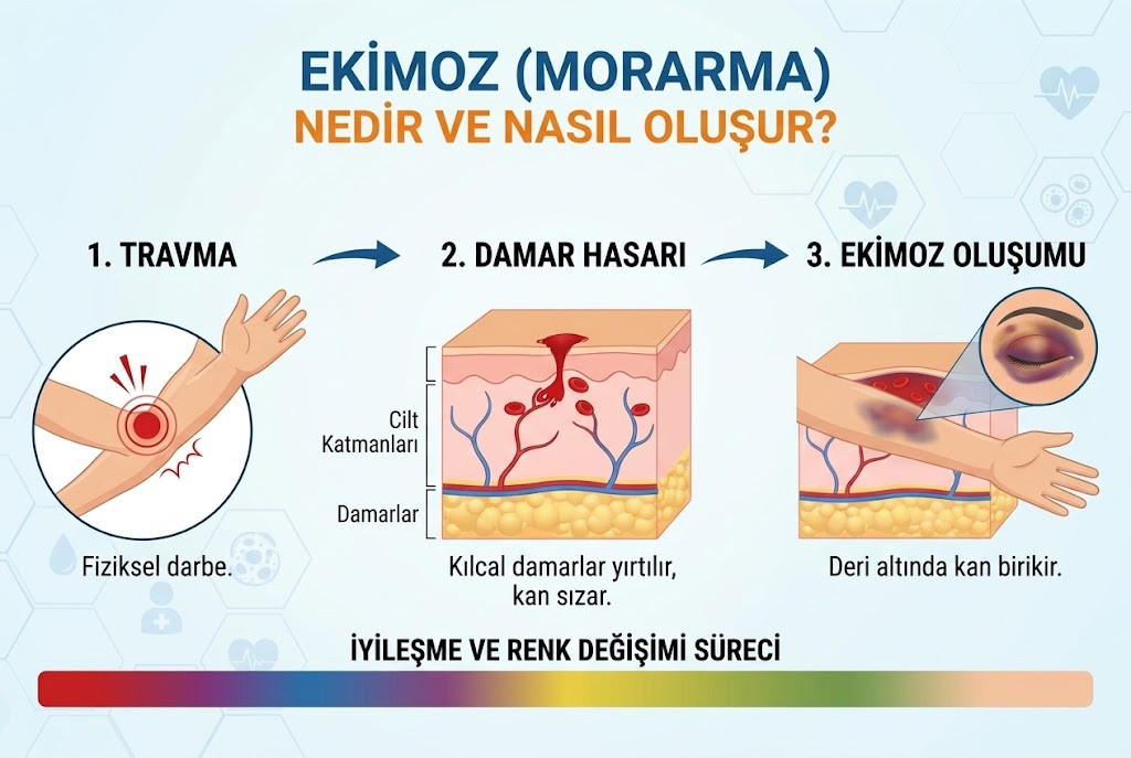 Ekimoz (morarma) oluşum süreci